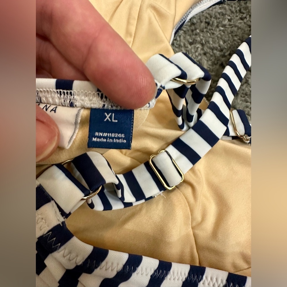 Talbots Cabana Life Crossover One Piece Nautical Strip XL - Picture 8 of 12
